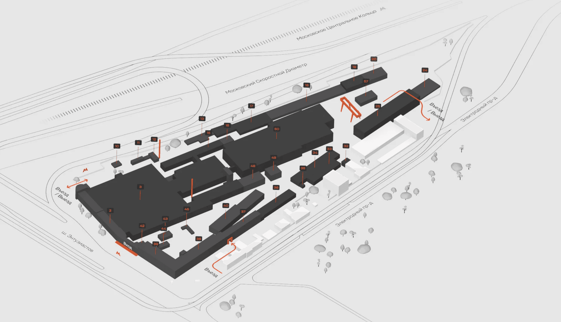 Внутренняя часть вакуумной высокотемпературной установки